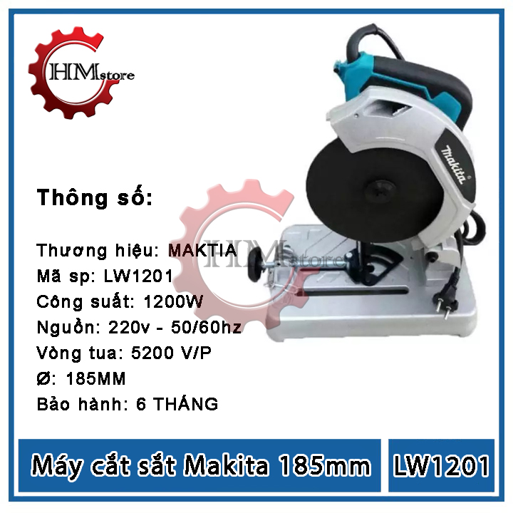 MÁY CẮT SẮT BÀN MINI 185MM MKT 1200W TẶNG ĐÁ CẮT