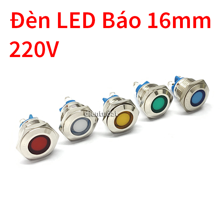 Đèn led báo 16mm chống nước 220v