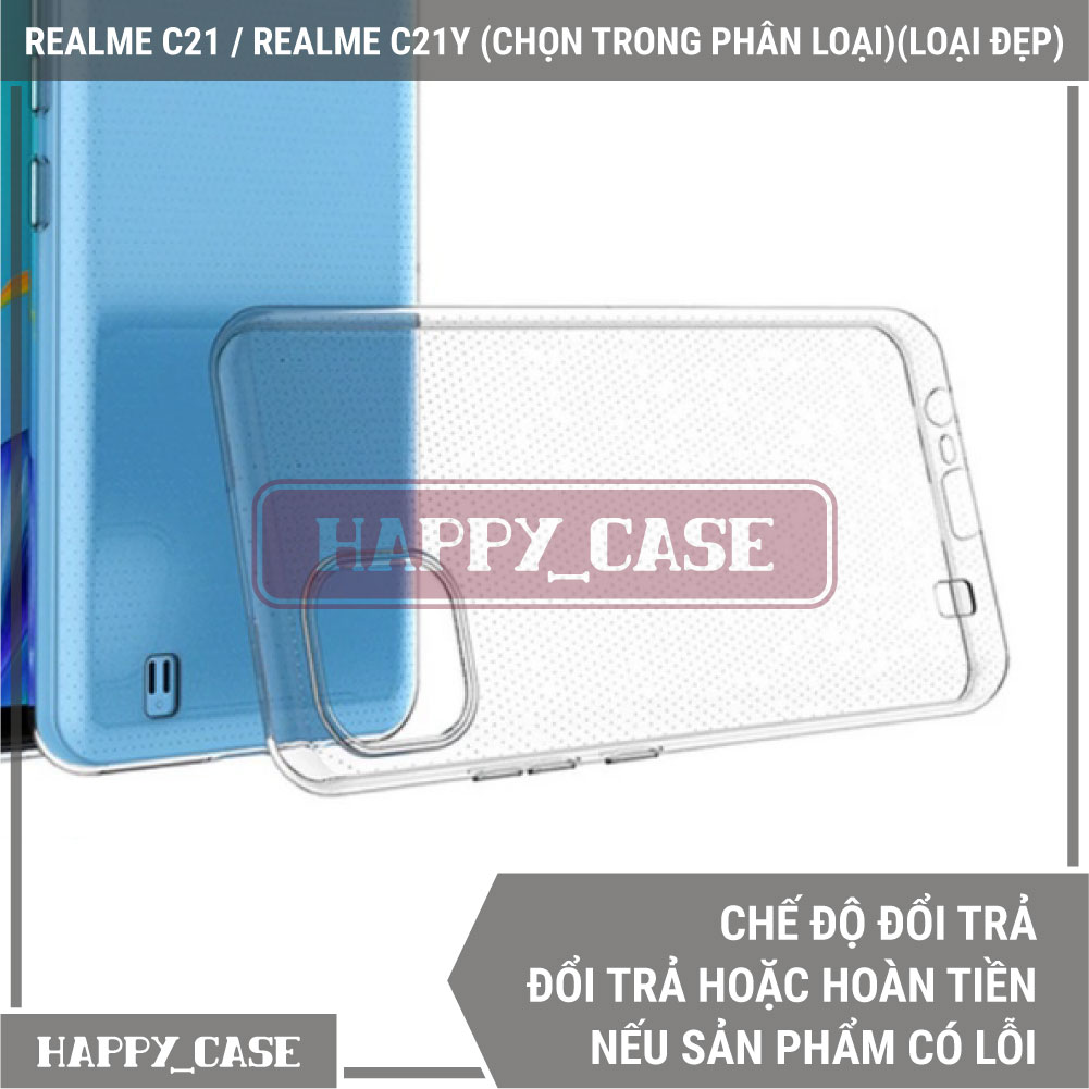 Ốp Lưng Điện Thoại Realme C21 / Realme C21Y (Chọn Trong Phân Loại)(Loại Đẹp) Thin Transparent Silicon
