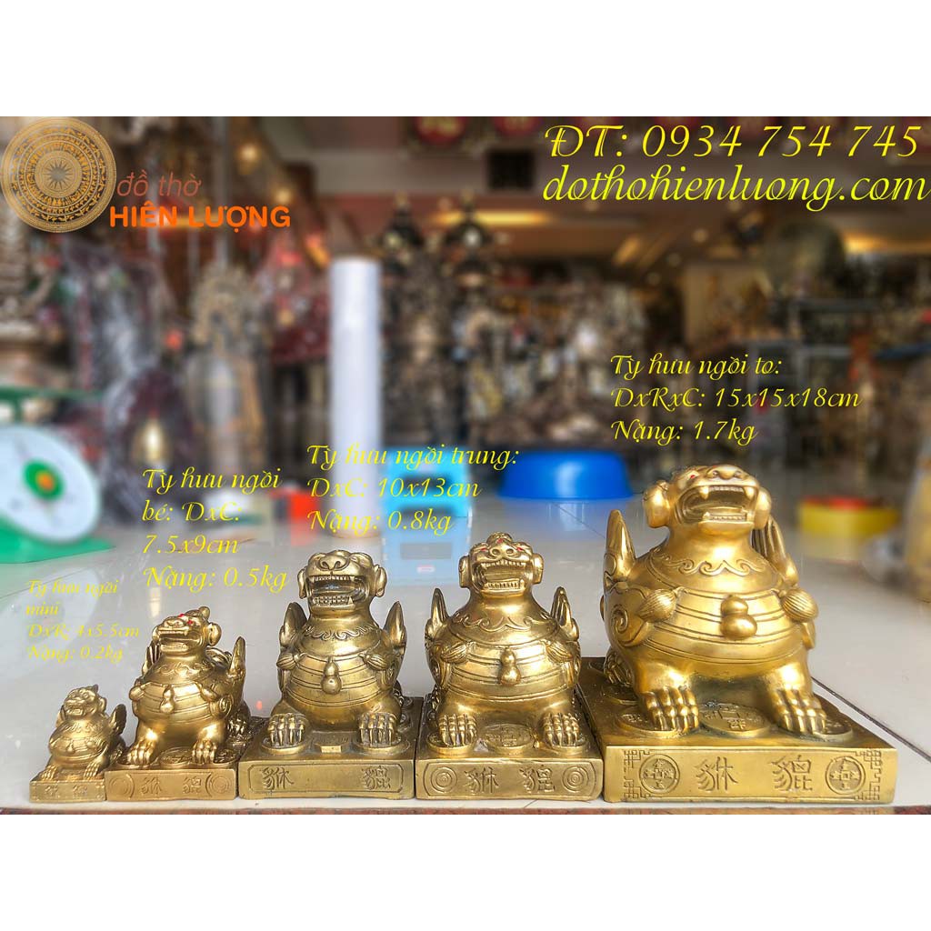 Tỳ Hưu Ngồi Bệ Bằng Đồng Để Két, Bàn Thờ Thần Tài Đủ Các Cỡ