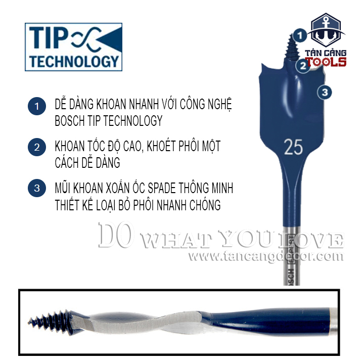 Mũi Khoét Đuôi Cá Bosch SELFCUT (nhiều kích thước)