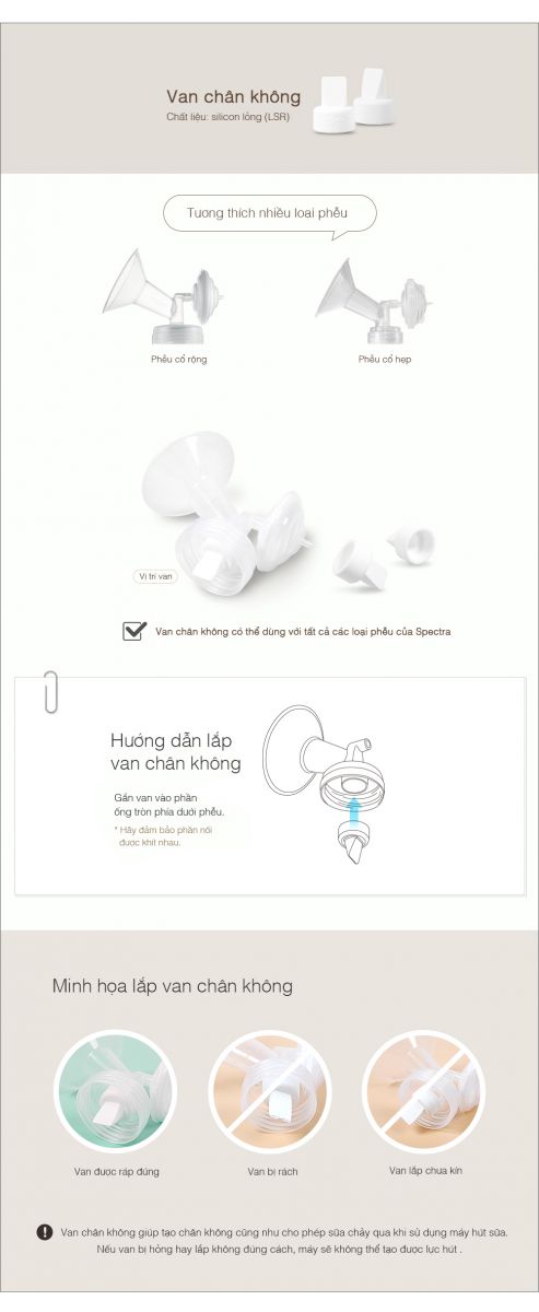 [HCM]Van chân không  cho máy hút sữa điện SPECTRA  (Hàn Quốc)