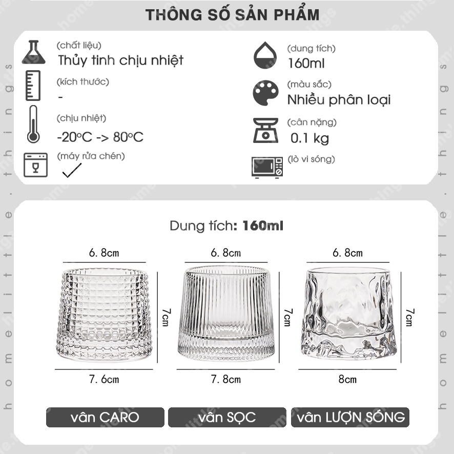 [HCM][Xoay được] Ly cốc thủy tinh uống nước cà phê