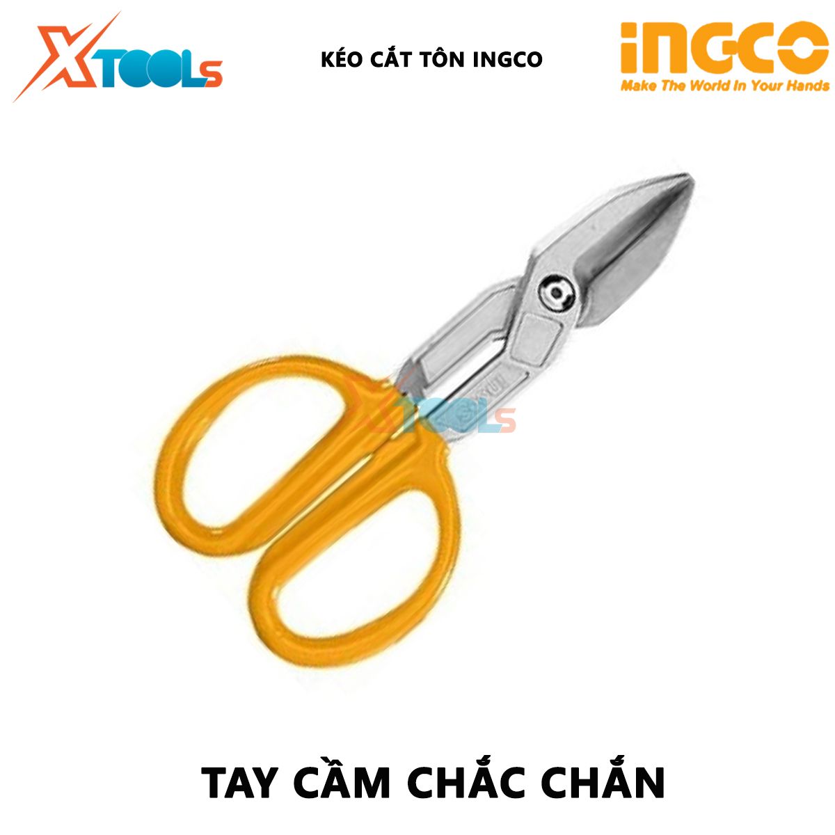 Kéo cắt tôn nhỏ INGCO | kéo cắt thép đa năng Size:10-12" Chất liệu: thép không gỉ dùng để cắt tôn, cắt nhựa, cao su hoặc dây đồng lưới