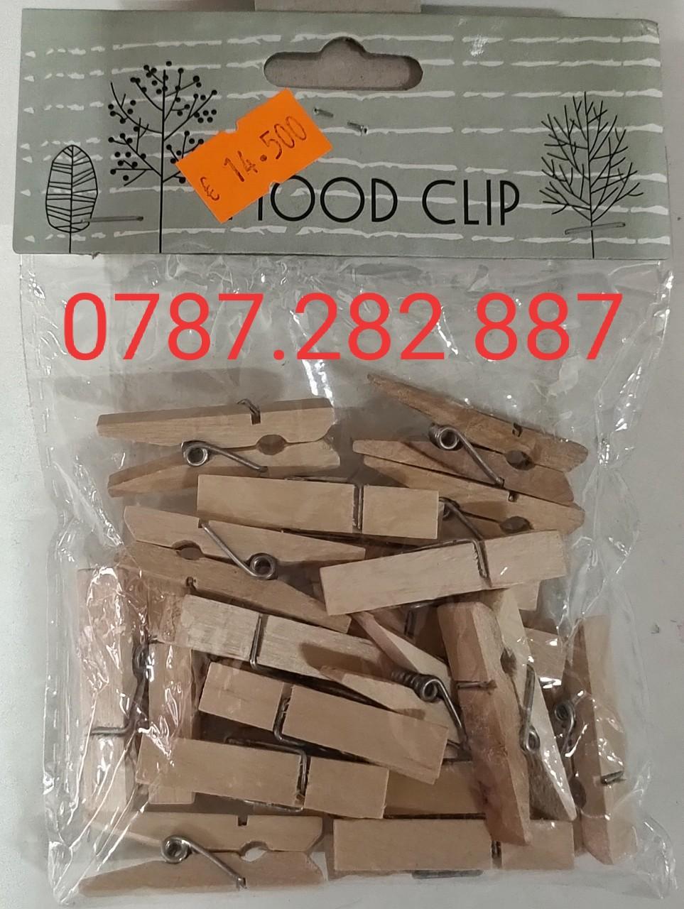 Set 20 cái kẹp gỗ nhiều màu (01 túi)