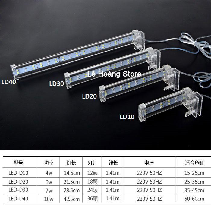 Đèn Led Kẹp Bể Cá Cảnh Xilong D10 Bể Cá 15 - 25cm