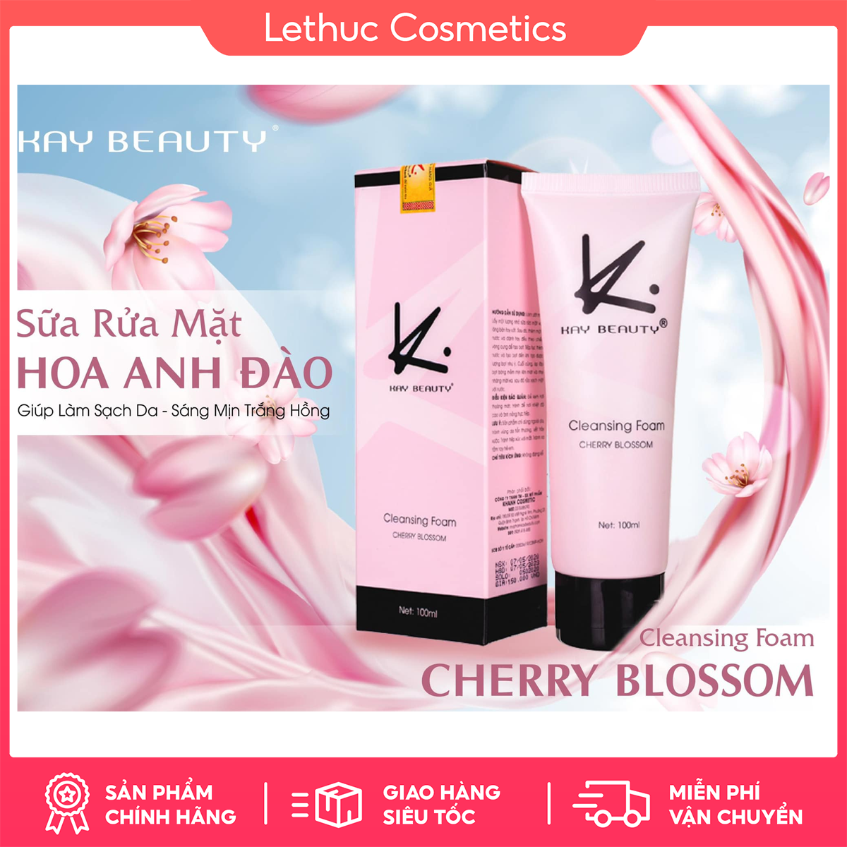 [KAY BEAUTY] SỮA RỬA MẶT HOA ANH ĐÀO TINH CHẤT GEL