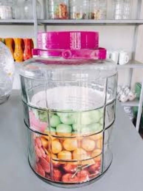 BÌNH THUỶ TINH NẮP TÍM KHÔNG VÒI 5L