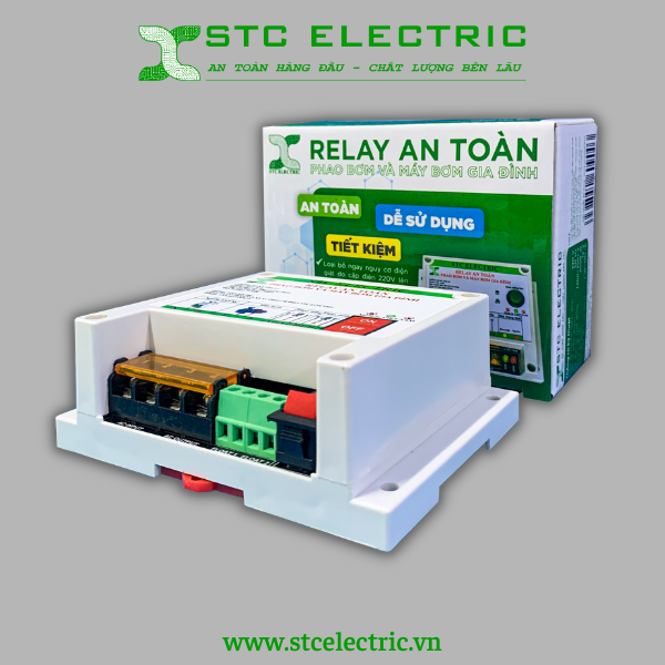 Rơ le an toàn cho phao điện máy bơm A_03 2000W ( Sử dụng 2 relay ngắt hai dây N và L của máy bơm)
