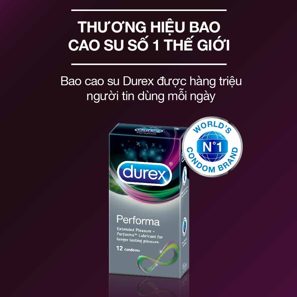 [HCM][ Durex Performa ] Bao cao su Durex Performa 12 bao / Hộp