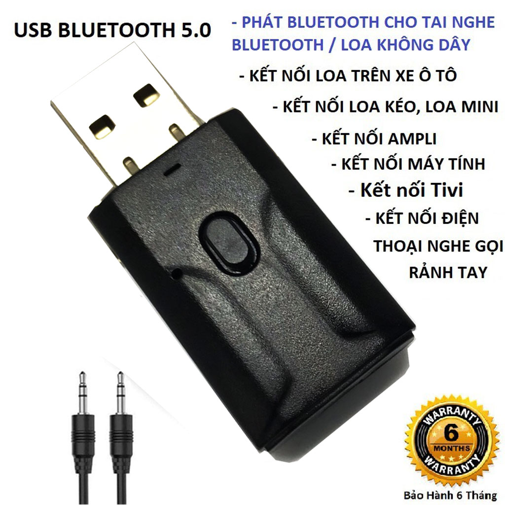 Thiết bị thu phát âm thanh Usb bluetooth  đa chức năng jack cắm   cho loa 