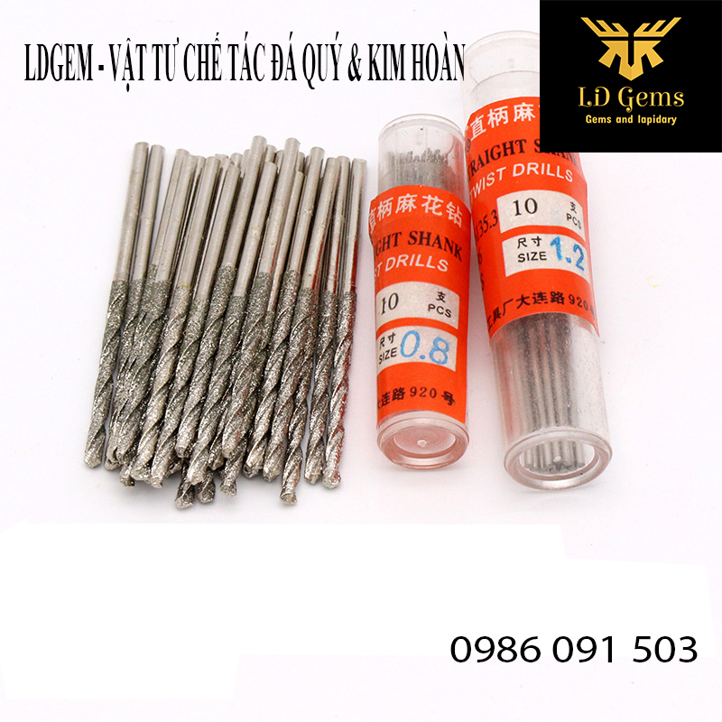 Mũi khoan đá quý, đá cẩm thạch, ngọc bích (Khoan xoắn)