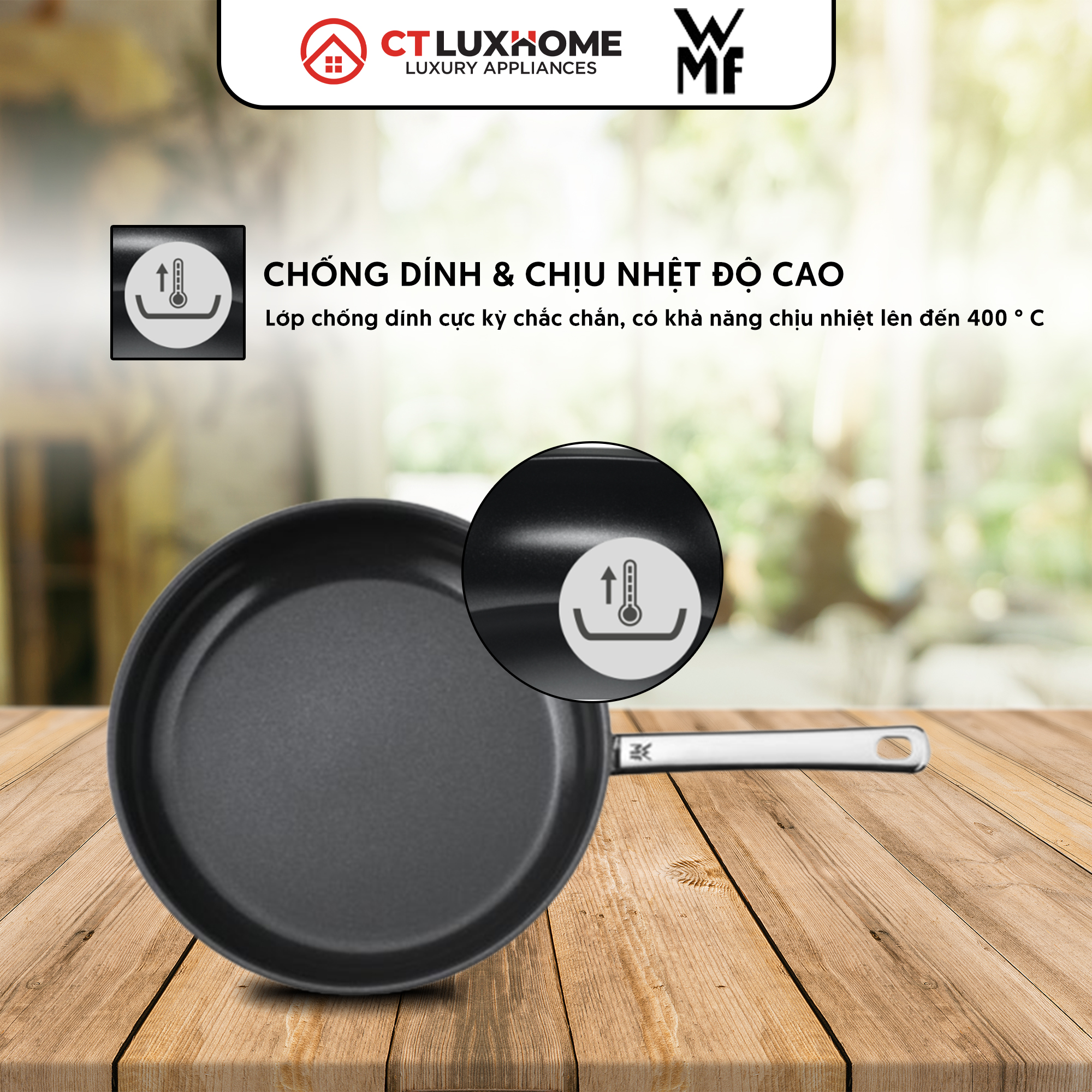 Chảo Chống Dính WMF FP DEVIL 28 CM CERAMIC COATING Tráng Gốm Cao Cấp - 0741486901