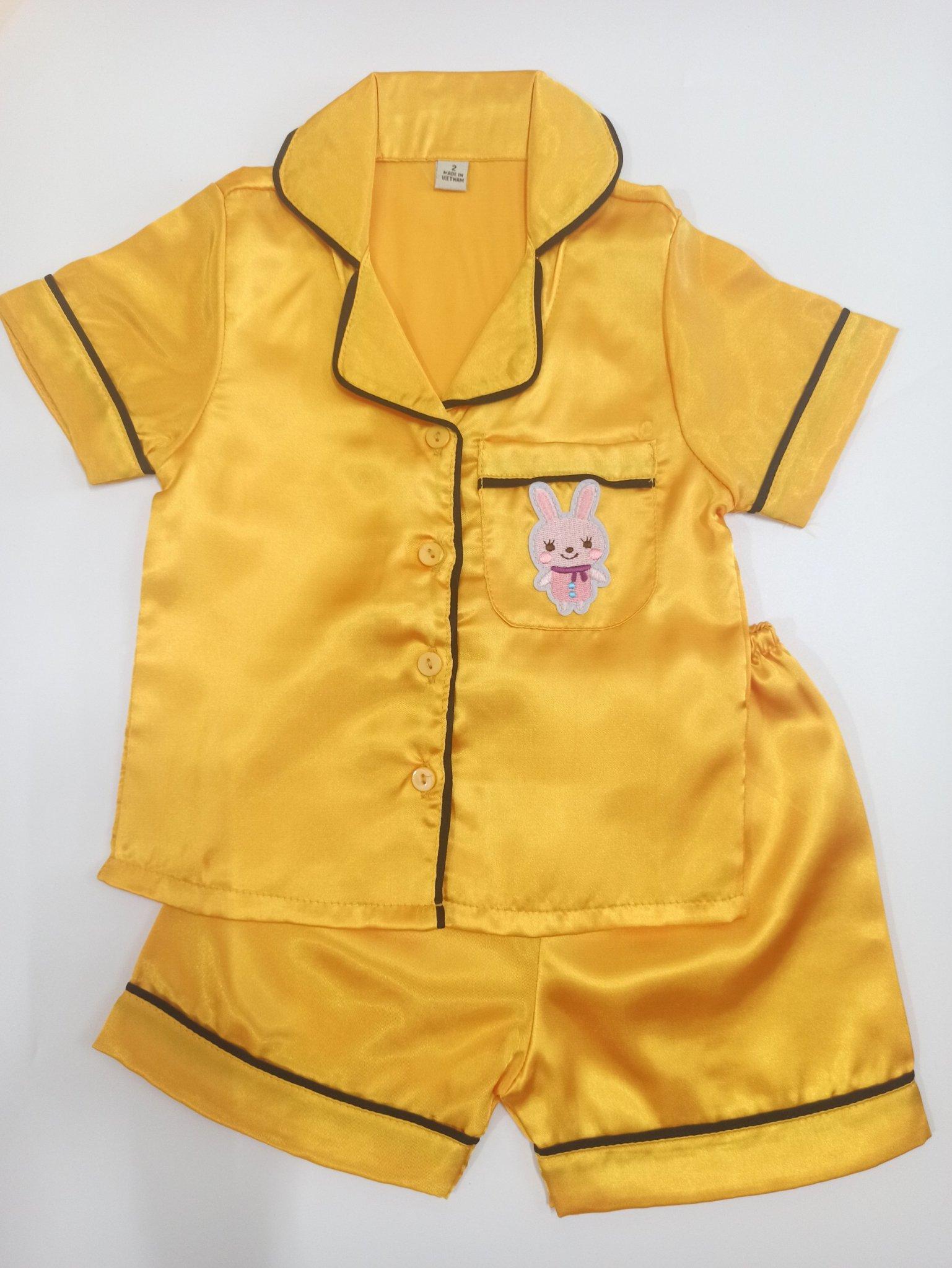 Bộ Quần Áo Pijama Chất Phi Lụa Bóng Cho Bé Trai Bé Gái