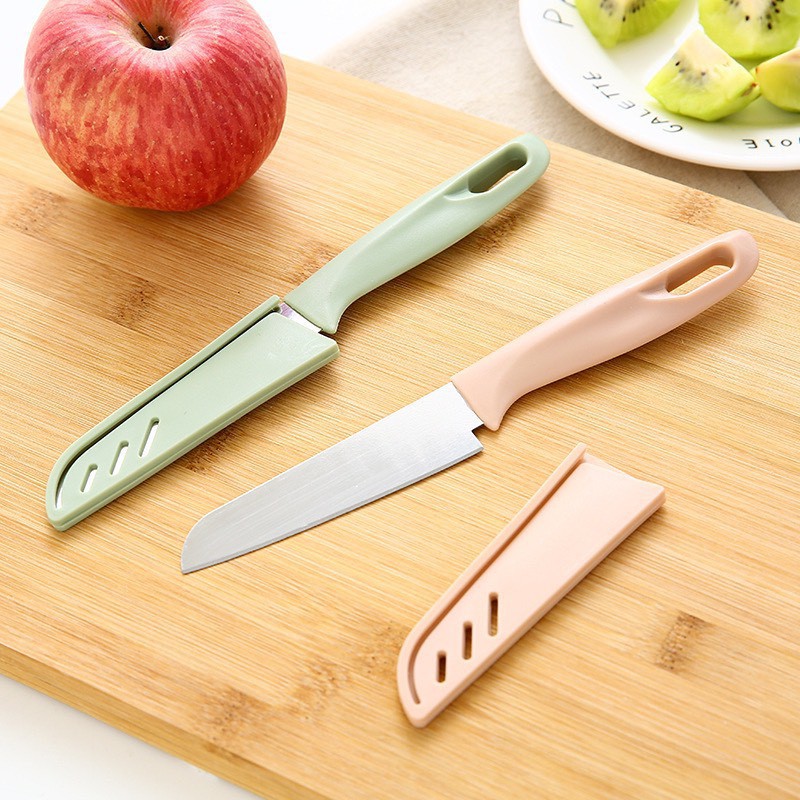 Dao gọt hoa quả siêu sắc chất liệu thép không gỉ có bao an toàn 20 x 2.5cm LAZY LIFE STORE