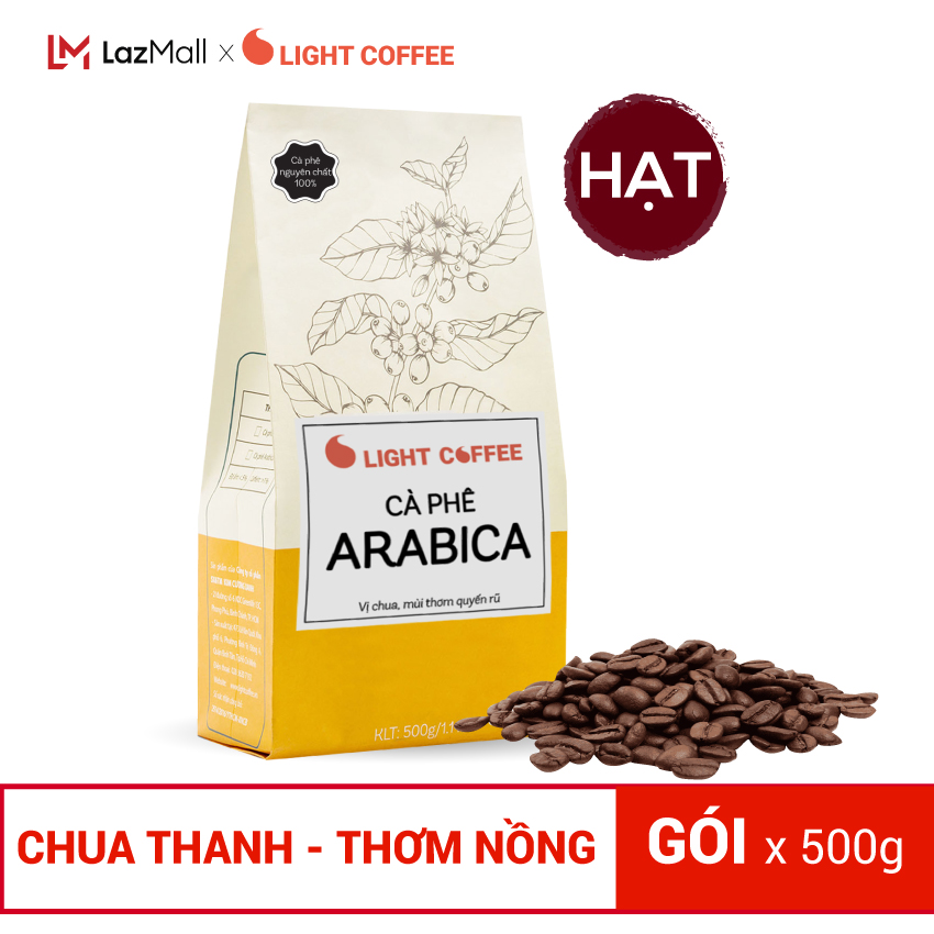 Cà Phê hạt Arabica nguyên chất 100% - Light Coffee - 500gr