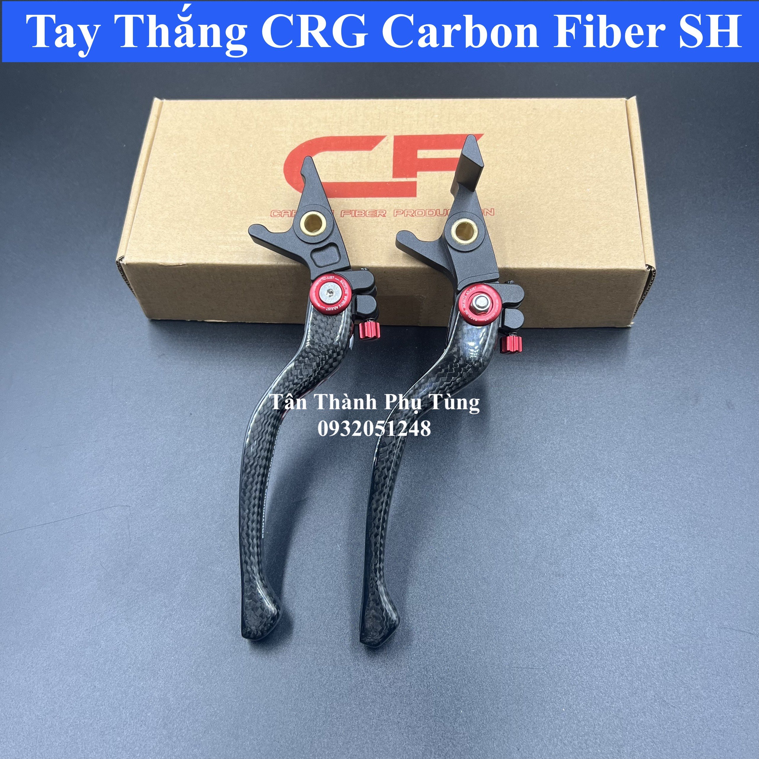 Tay thắng CRG Carbon Fiber SH 2 đĩa