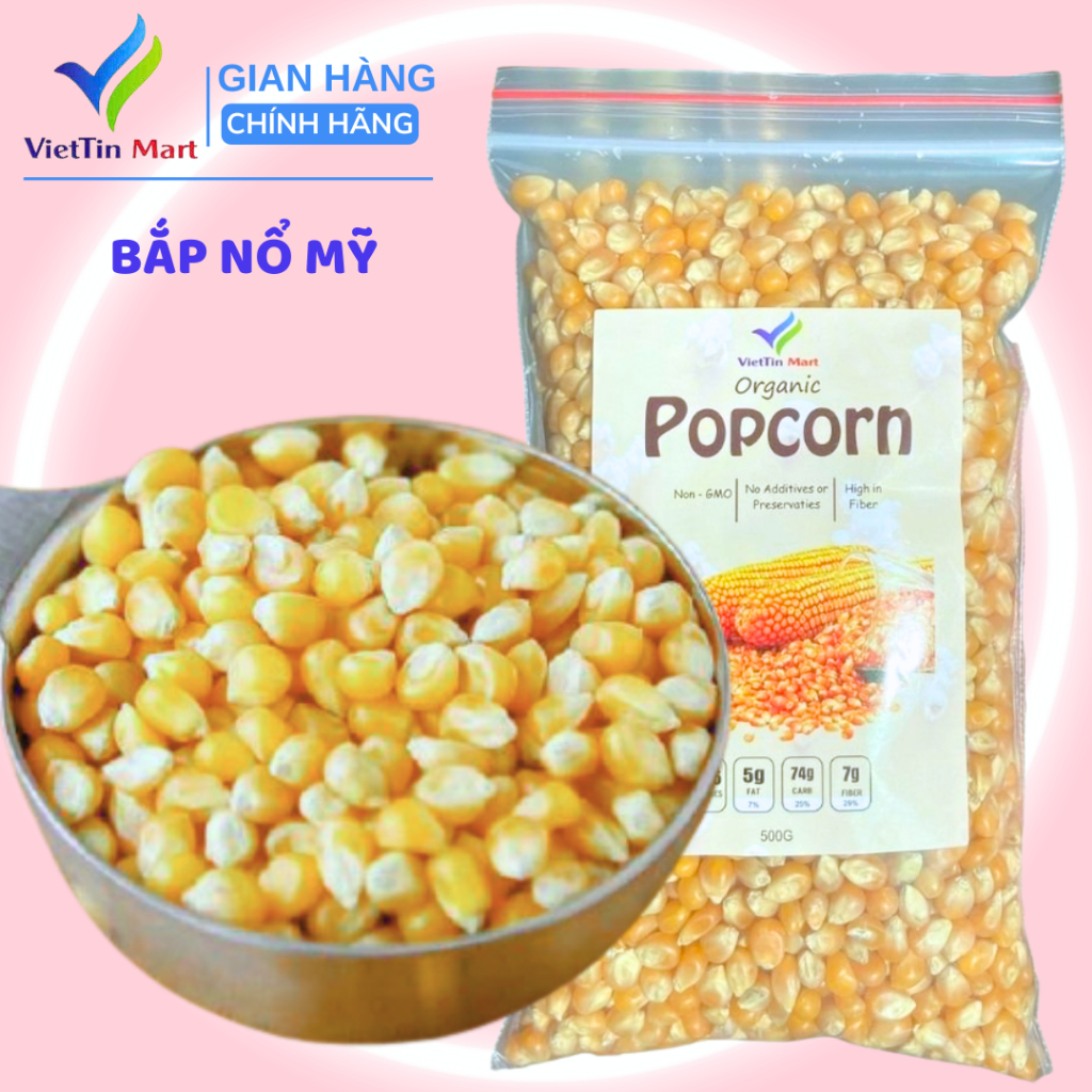 1kg Ngô mỹ nổ bắp rang bơ ( hạt chưa chế biến), - Viettin Mart