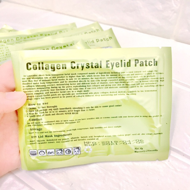 Mặt nạ dưỡng mắt Collagen Crystal Eyelid Patch 6g