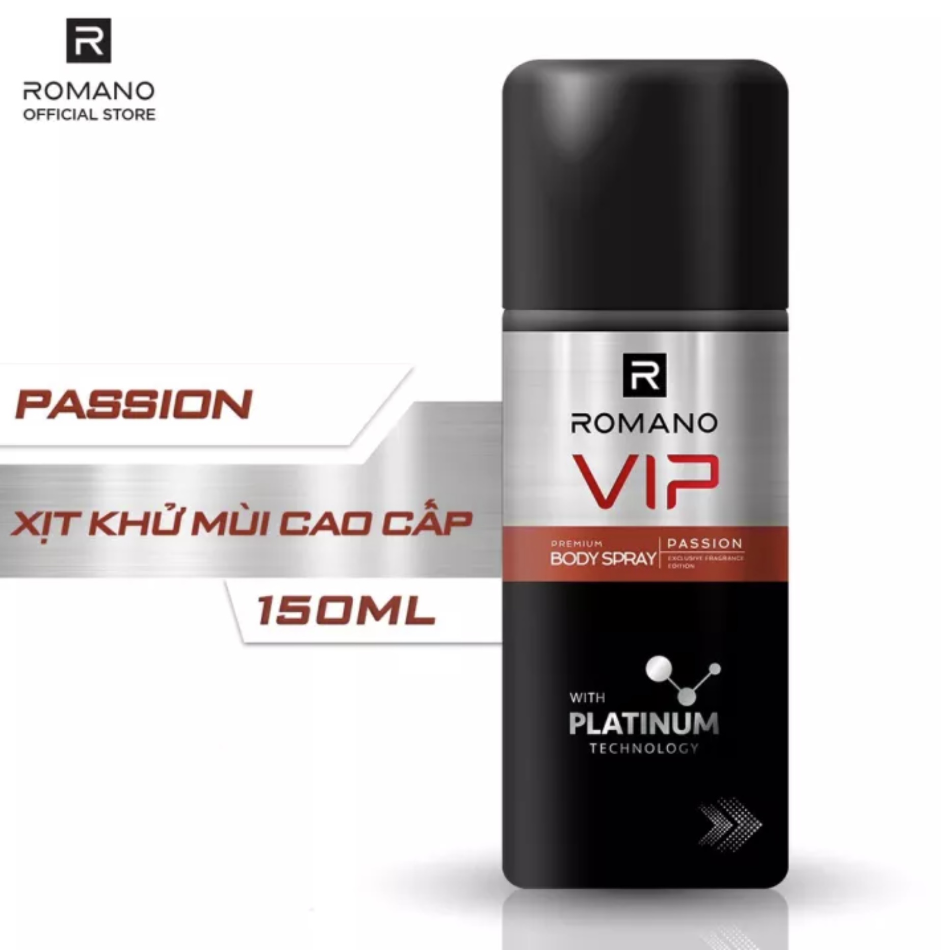 Xịt Khử Mùi Romano VIP Passion 150ml (Đỏ)