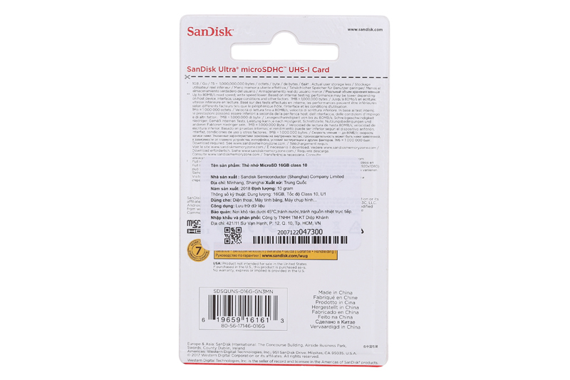 Thẻ nhớ MicroSD 16 GB Class 10