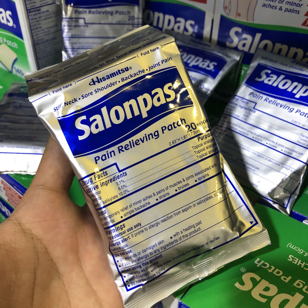 [Hàng Mỹ] Hộp Miếng Dán giảm đau Salonpas Mỹ  ( có Bill )