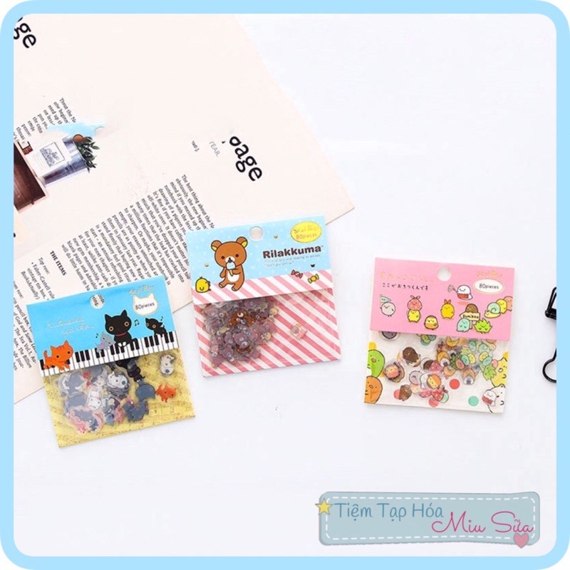 Set 80 sticker hoạt hình dễ thương - MiuSua