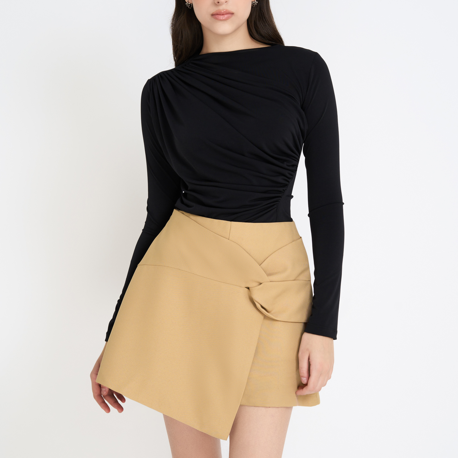 Áo Thun Ôm Rayon Nhún Kiểu Tay Dài Maybi, Áo Ôm Body Dài Thời Trang Nữ Hiện Đại Trẻ Trung