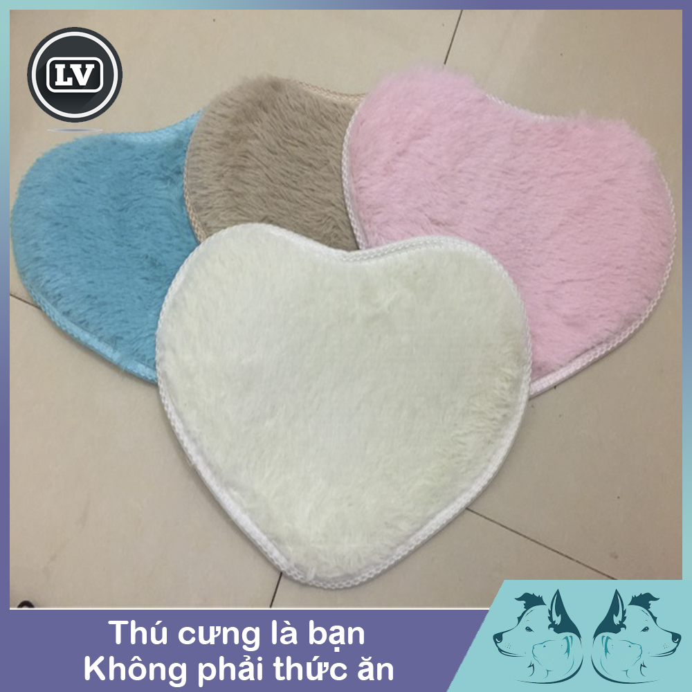 Thảm Lông Trải Sàn Mềm Mại Hình Trái Tim 30x40 Lót Cho Chó Mèo Thú Cưng