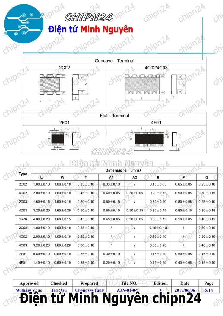 [10 con] (K388) Trở Băng 0603x4 8P4R (100R/1K/10K/4.7K/5.1K/51R/22R)- [Chọn Loại] - HHH.00064