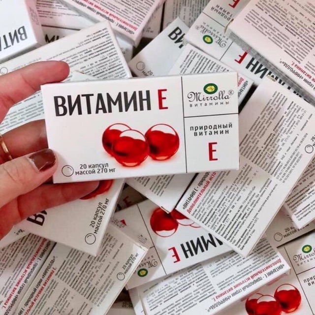 [HCM]Vỉ 20 Viên Vitamine E Đỏ Nga 400mg Mirrolla - Vitamin e đỏ - Vitamin