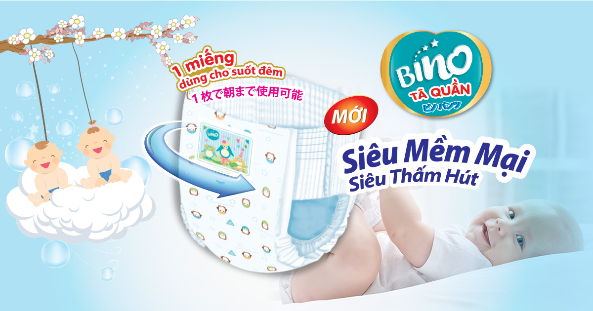 tã quần bino kháng khuẩn L20 / XL18