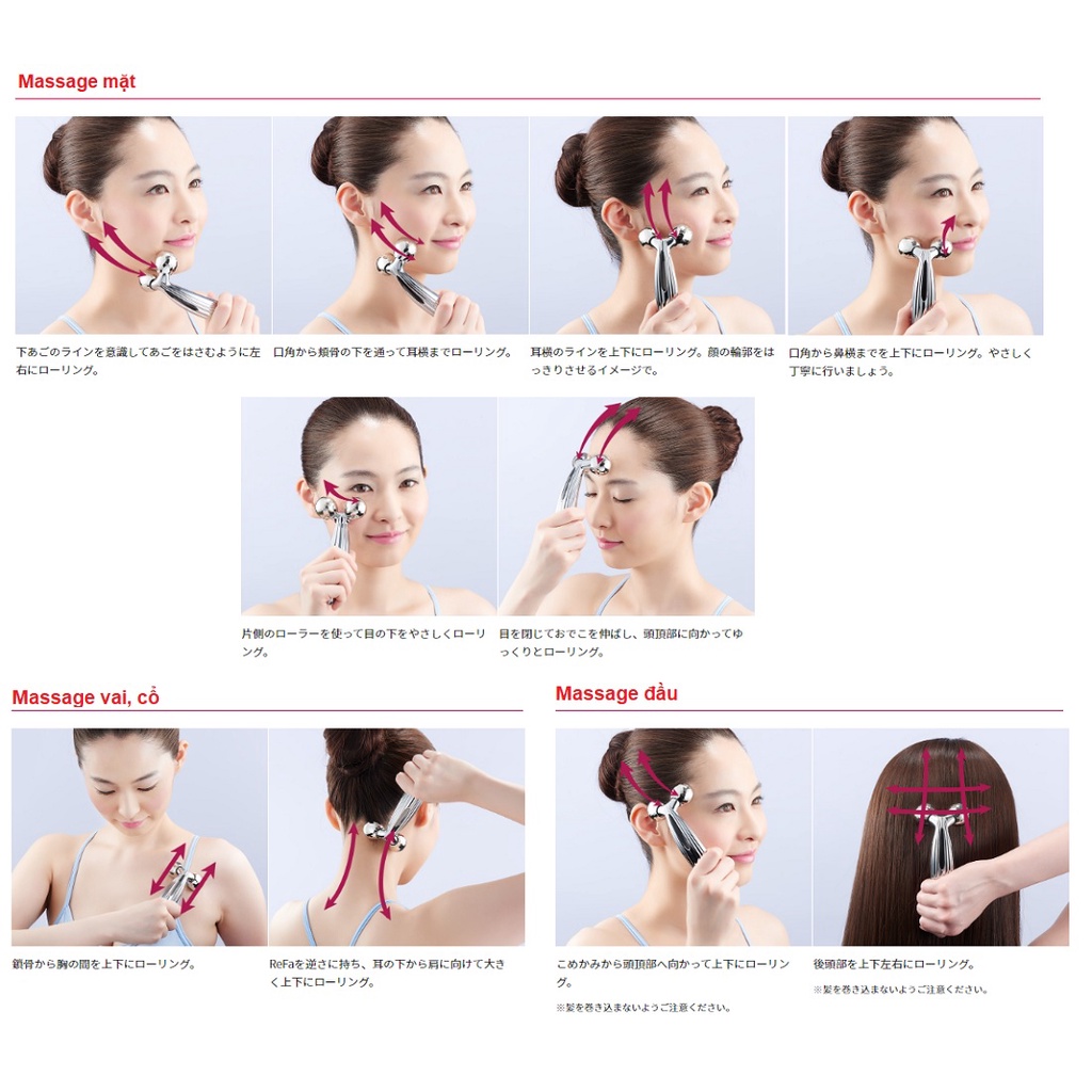 [CÓ SẴN] Máy Massage Refa Carat Ray Face - Con Lăn Massage Cho Mặt Body
