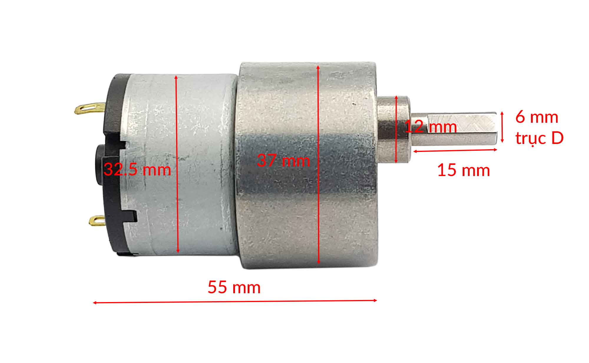 Động cơ giảm tốc JGB37-520 12V 66rpm