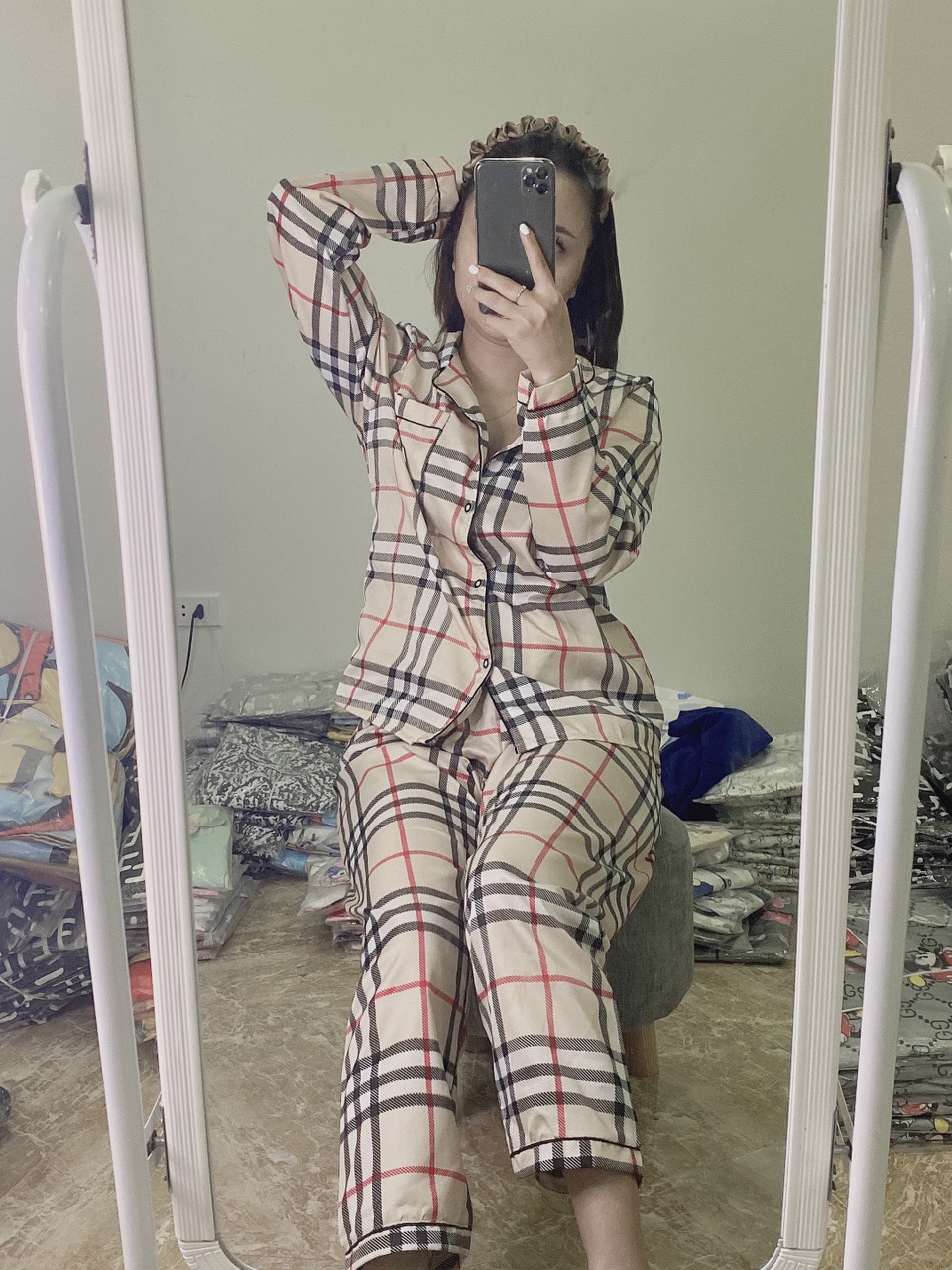 (Ib chọn mẫu) Pizama áo dài quần dài (40~60kg)