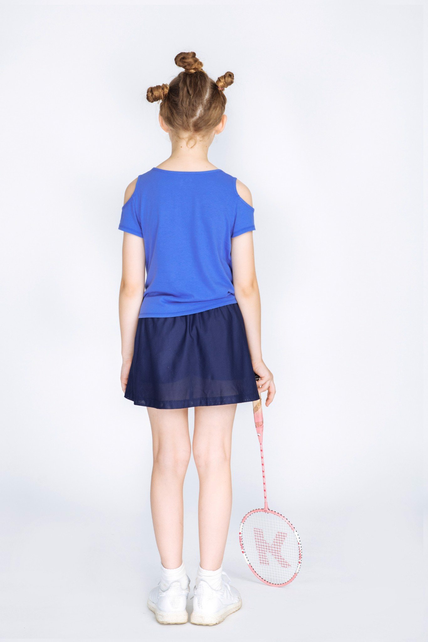 Aó Bé Gái Off the shoulder printed tie-knot tee