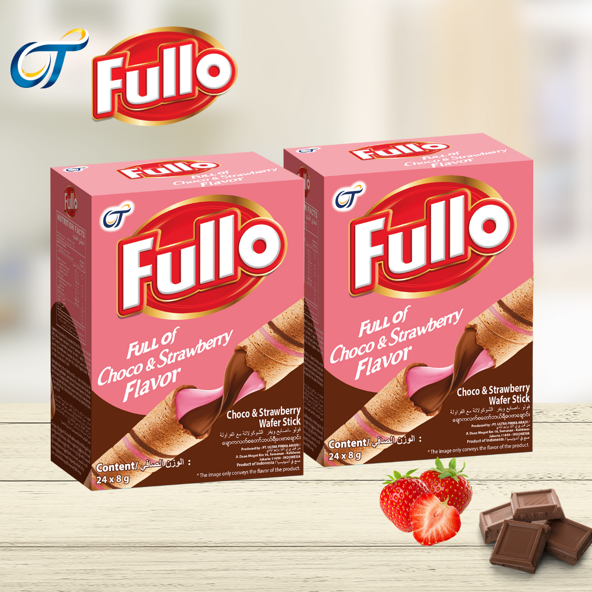 Combo 2 Hộp bánh quế Fullo Socola Dâu(1 hộp/ 24 cây)
