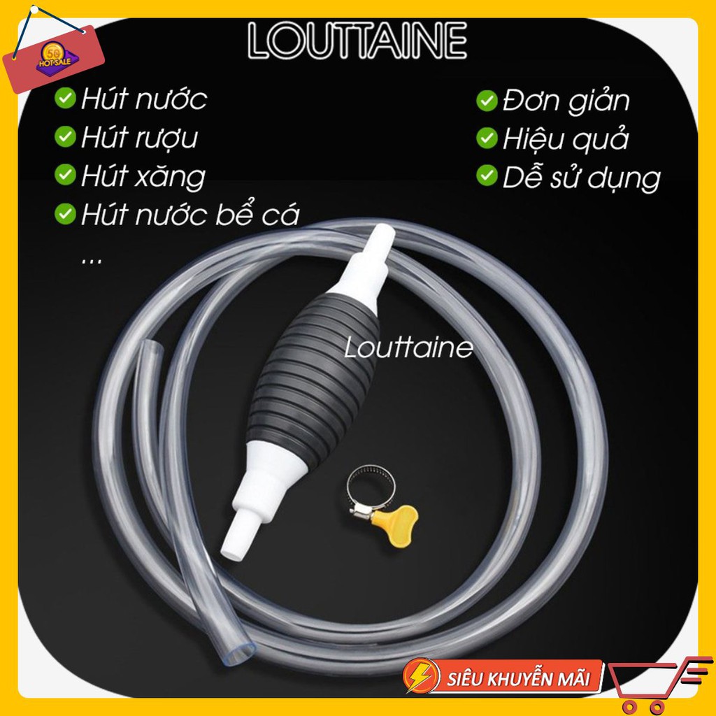 [HR] Ống hút nước bóp tay ống PVC mềm dài 1 mét, dụng cụ bơm hút chất lỏng xăng dầu chất lỏng bóp tay thông minh tiện dụng  - Lazano Shop