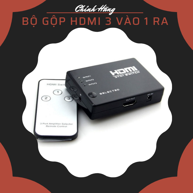 Bộ gộp hdmi 3 vào 1 ra - hàng chính hãng