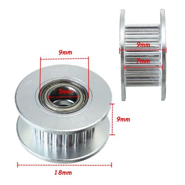 Ròng rọc căng đai gt2 20 răng, lỗ phi 3, phi 5