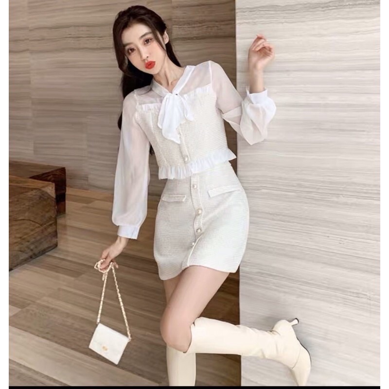 Áo sơ mi tay dài voan phong cách Hàn Quốc( kèm ảnh thật)