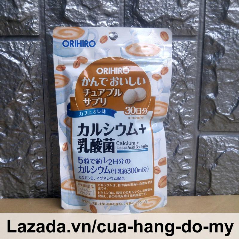 Kẹo ngậm bổ sung Canxi Và Lợi Khuẩn Orihiro 120 viên Calcium Lactic Acid Bacteria - Kẹo nhai hương cà phê bổ sung vi chất cao cấp