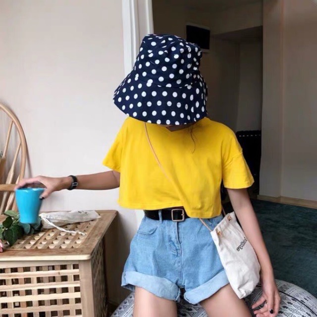 [Yến Trần] Áo Croptop Basic Cổ Tim Chất Cotton Đủ 4 Màu Hot Hit