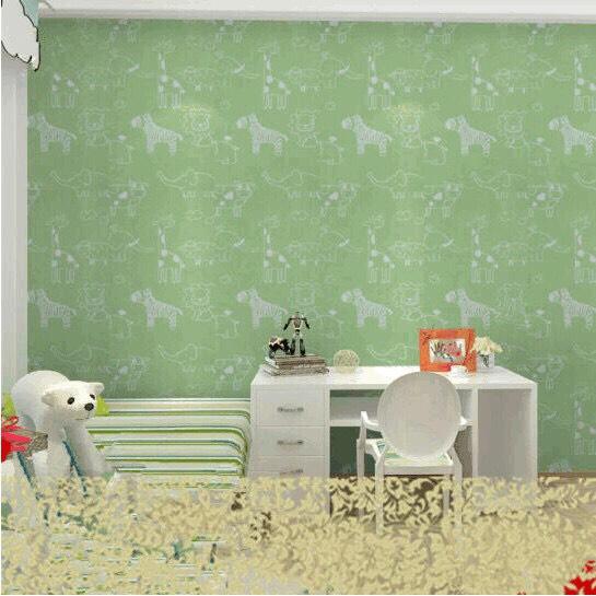 5 Mét Giấy Dán Tường, Khổ 45CM Rộng Decal PVC Trang Trí ( có keo ) - VƯỜN THÚ XANH PT6301