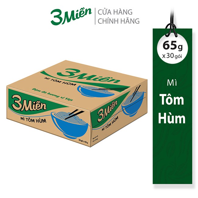 Thùng Mì 3 Miền Tôm Hùm 65g (30 gói x 65g)