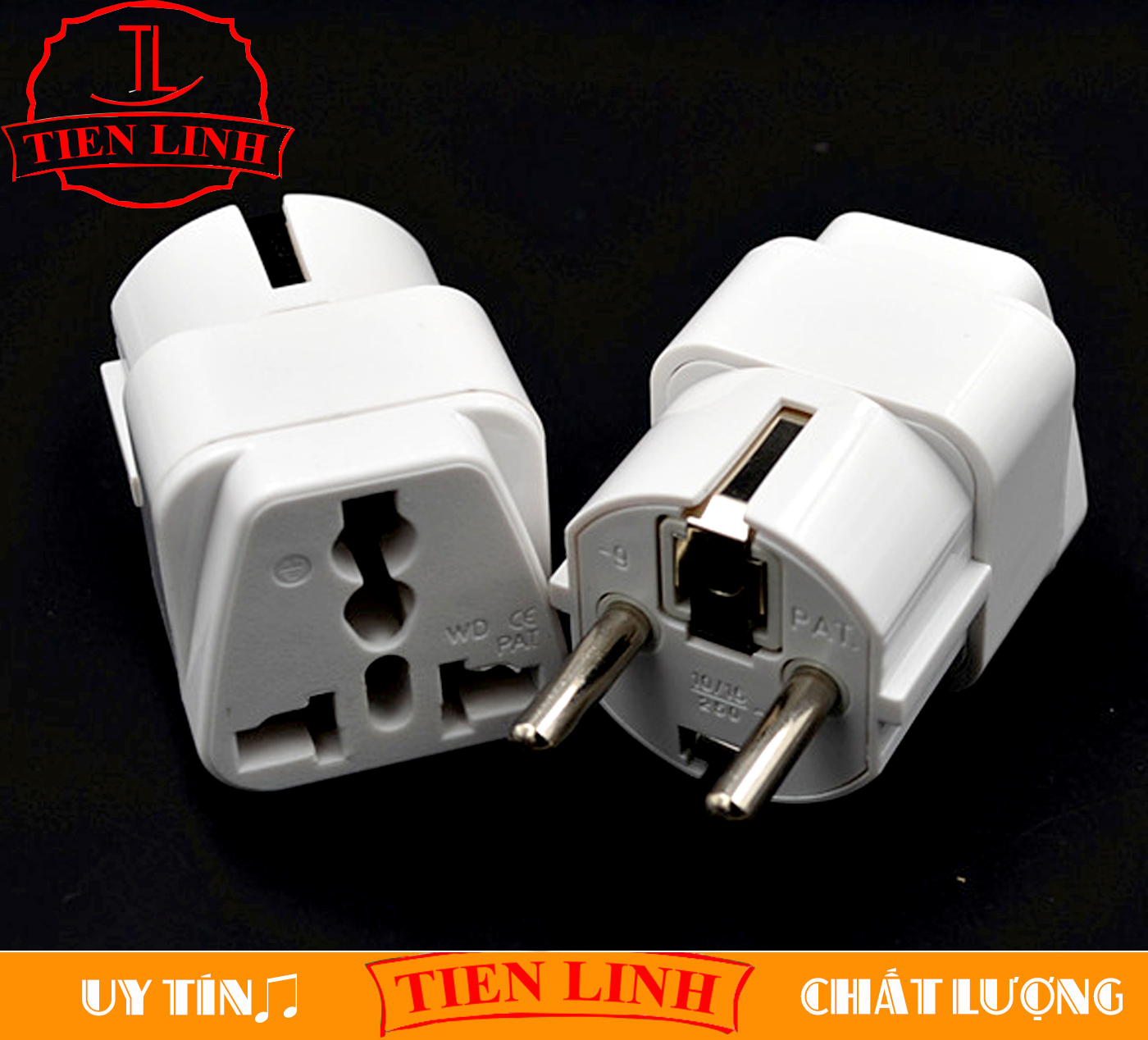 Phích cắm chuyển 2 chấu sang 3 chấu từ 0 - 250V tiện dụng