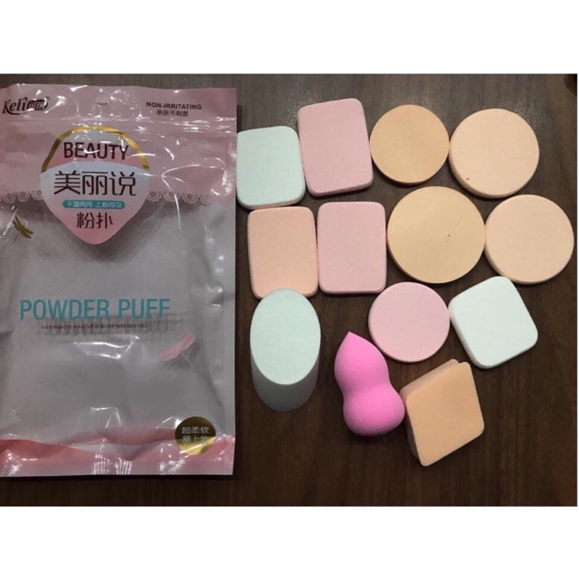 Set 13 bông mút đánh kem phấn Beauty Keli sạch sẽ tiết kiệm, cam kết sản phẩm đúng mô tả, chất lượng đảm bảo