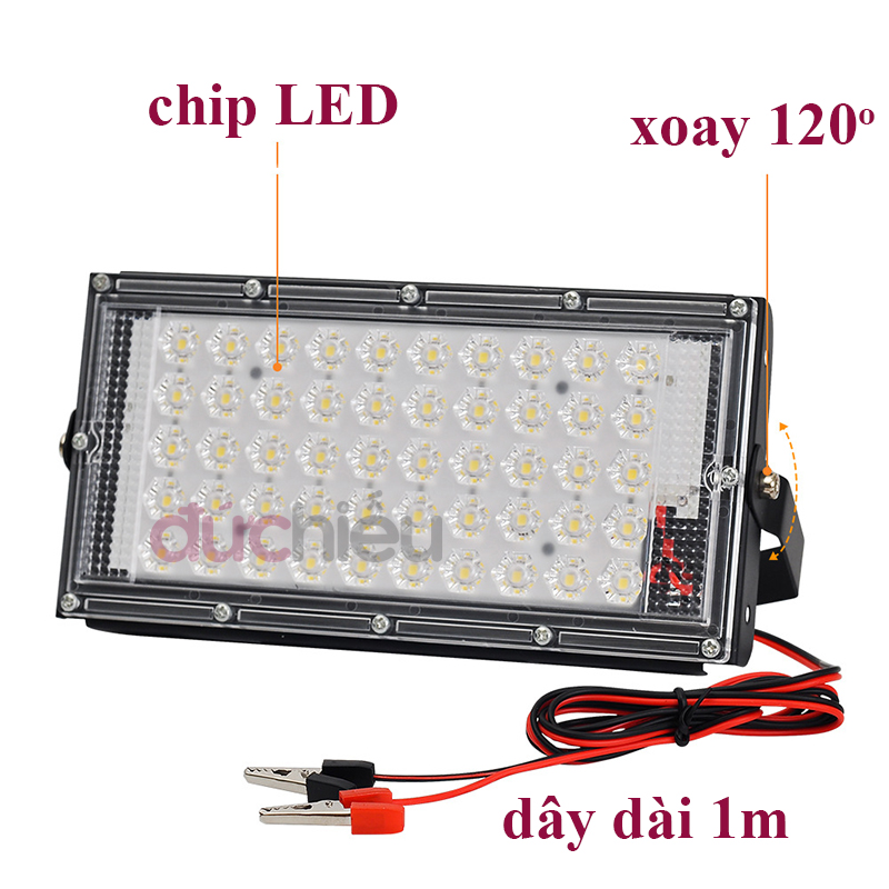 Bóng đèn LED 12v kẹp bình ắc quy 20w