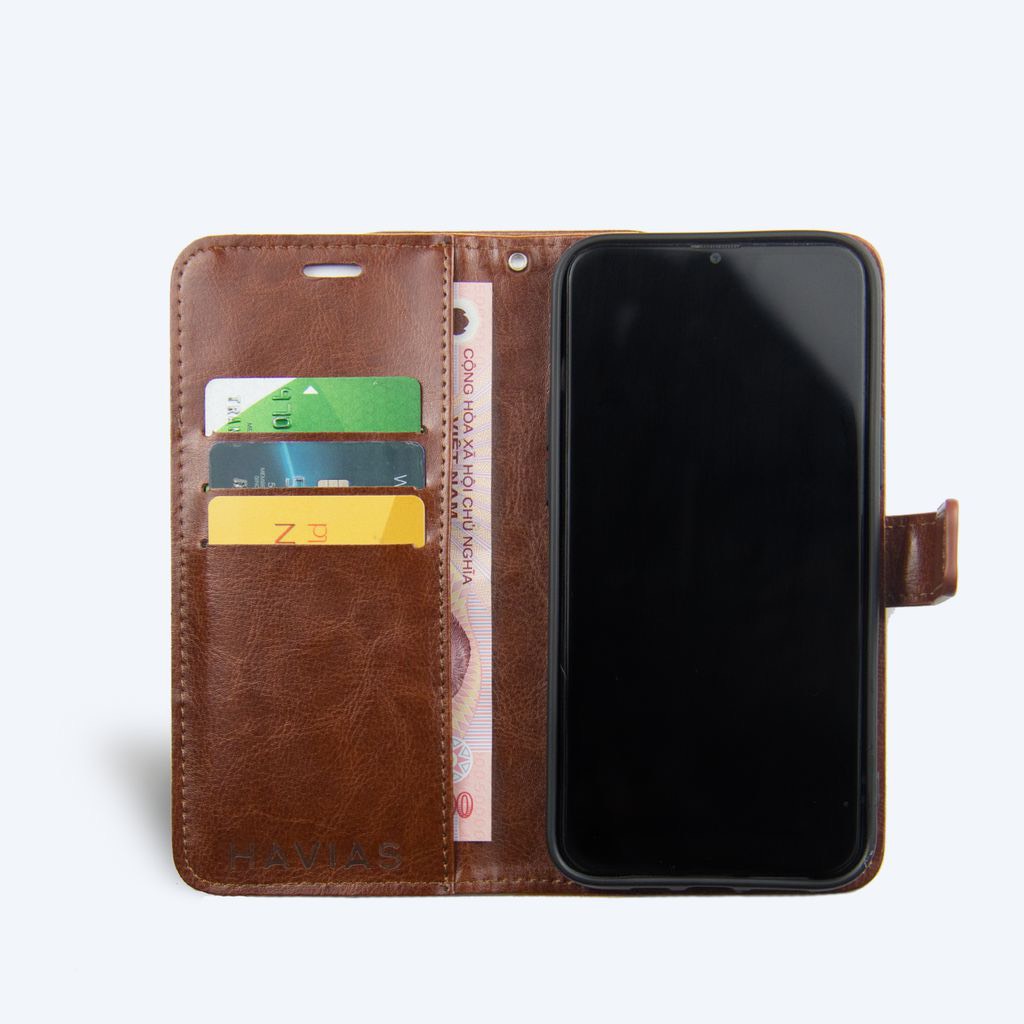 BOOK HAVIAS case điện thoại Iphone da bò Pullup thật 100%