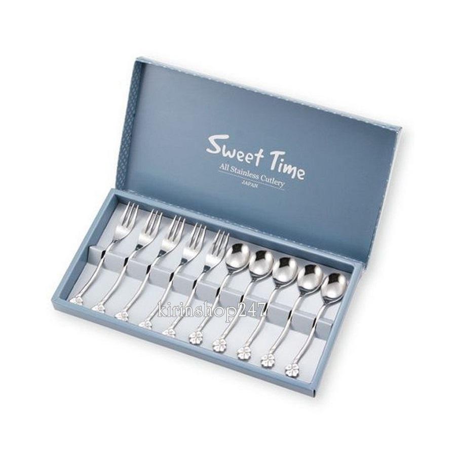 Bộ 10 thìa dĩa Inox Sweet Time Hàng Nhật